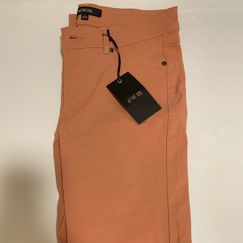 pink rust colored Active USA pants